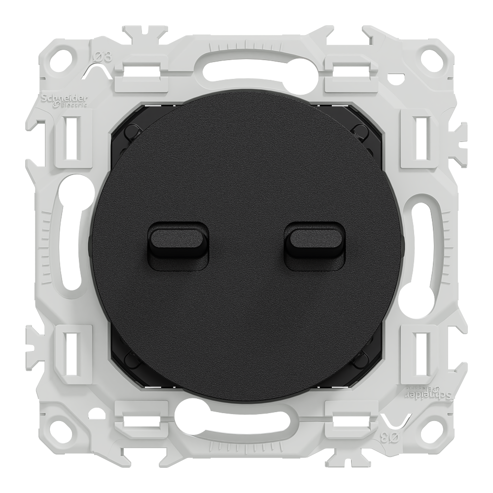 Odace double VV ou pouss. levier noir